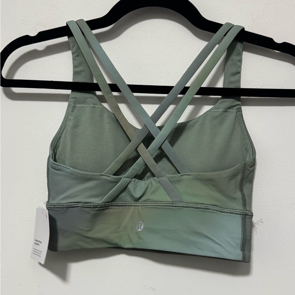 Lululemon Energy Sports Bra Long Line size 2 athletic padding green CDGM XS - Picture 7 of 8